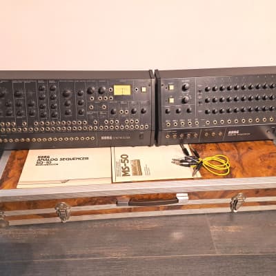 Korg MS-50 plus KORG SQ-10 vintage analog synthesizer and sequencer modular system from 1970s