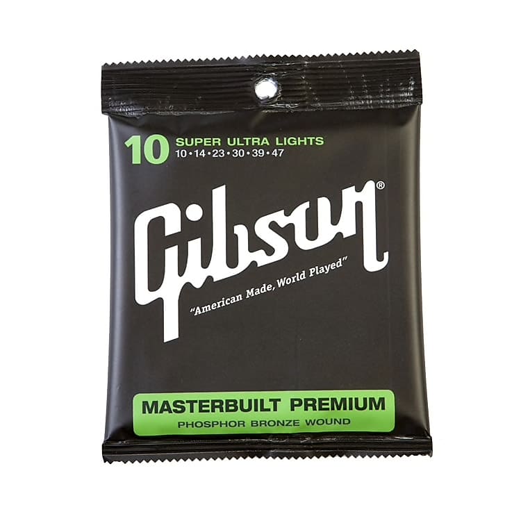 Gibson Masterbuilt Premium Phosphor Bronze Acoustic Strings Super Ultra Lights 10-47 image 1