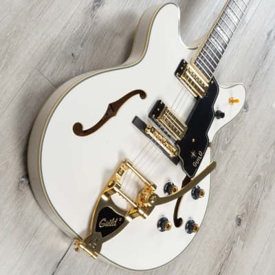 Guild Starfire VI Semi-Hollow Guitar, Ebony Fretboard, Snowcrest White image 2