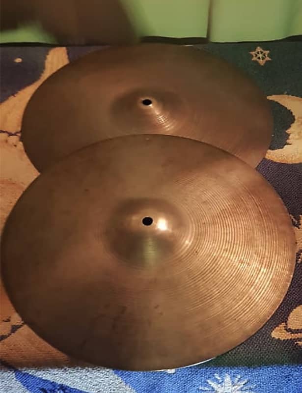 Vintage Zildjian 14" Hi Hats - 820g & 1315g - (see my other listings for two 20" vintage Zildjians to match!) image 1