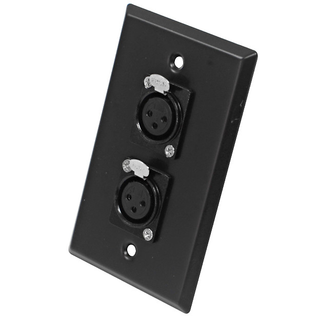 Seismic Audio SA-PLATE3-PAIR Stainless Steel Wall Plates w/ Dual XLR Female Connectors (2-Pack) image 1