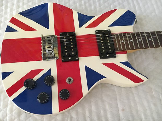 Lyon Def Leppard Union Jack Electric Guitar British Flag NICE