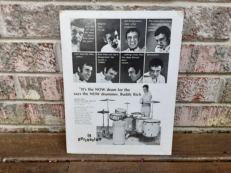 Vintage 1960's Slingerland Buddy Rich Music Store Dealer Countertop Display Sign! RARE, Original! image 1