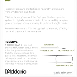 D'Addario Reserve Alto Saxophone Reeds, Strength 3.5, 10-pack image 3