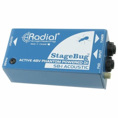 Radial StageBug SB-1 Active 48V Phantom Powered 1 Channel Instrument Direct Box with Polarity Switch image 3