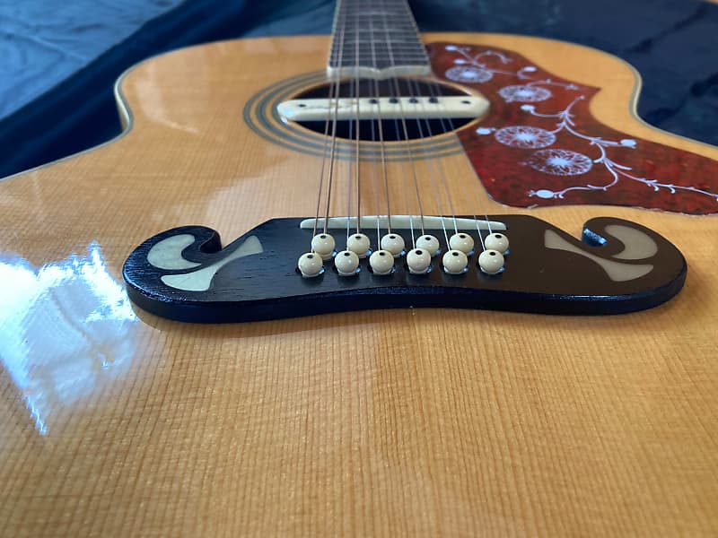 Rare Epiphone EJ 212 Jumbo 12 String 1994 Natural, LR Baggs