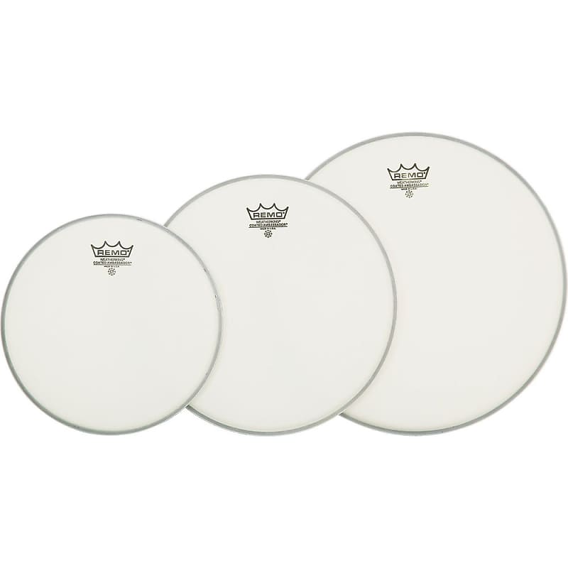 Remo 10", 12", 16" Ambassador White Suede New Fusion Head Pack image 1