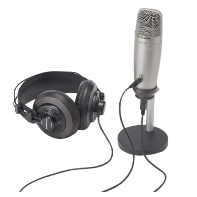 Samson C01U Podcast Pack w Pro USB Studio Condenser Microphone, Headphones, Case image 4