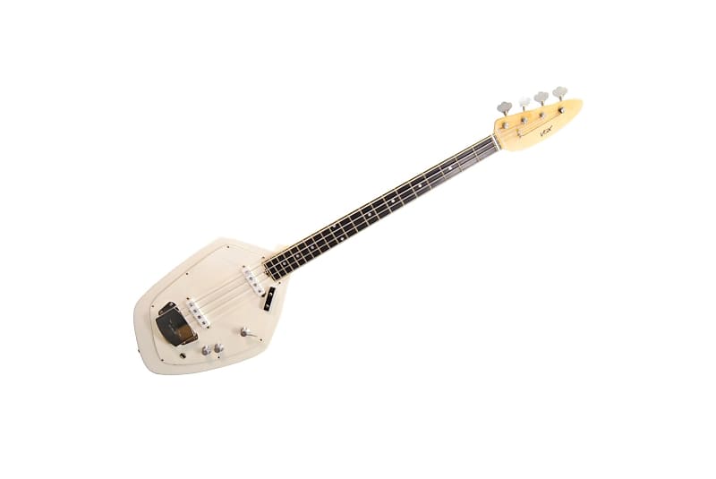 Vox Phantom IV Vintage 4 String Bass Guitar w/ Original Case - Used 1960's White image 1