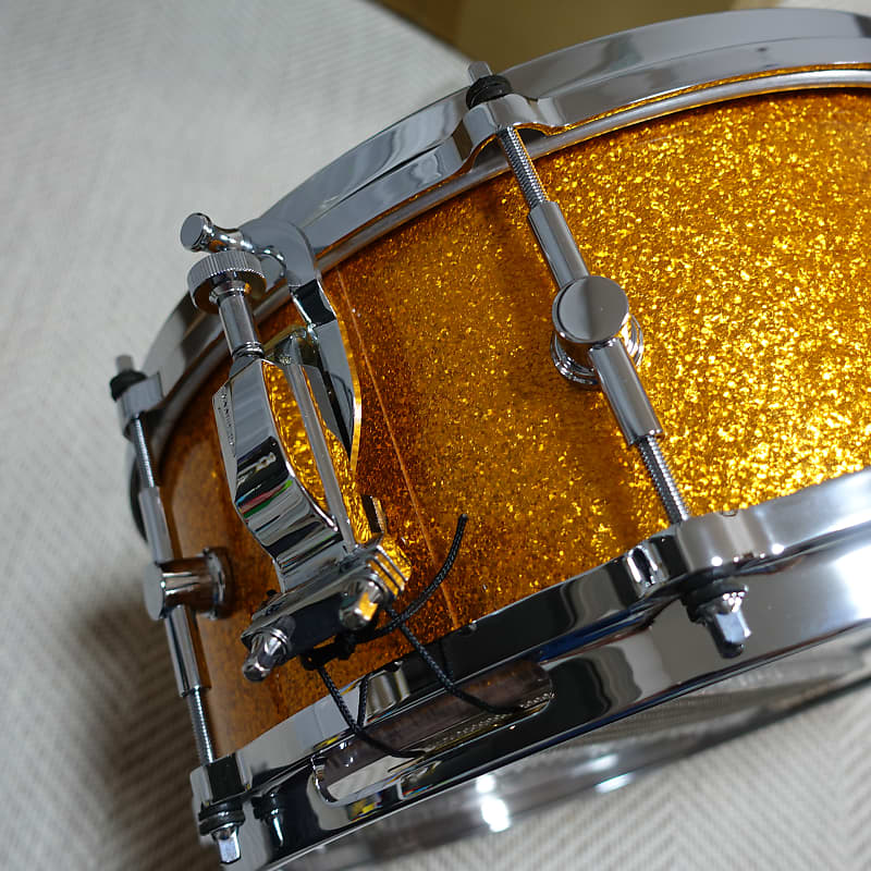 Canopus 1ply solid bubinga 14x5.5 - Gold sparkle | Reverb