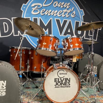 Elvin Jones', Elvin Jones Jazz Machine, Camco 5-Piece Drum Set, 18", 18", 16", 13", 12", Stunning! 1977-1978 - Mahogany image 1