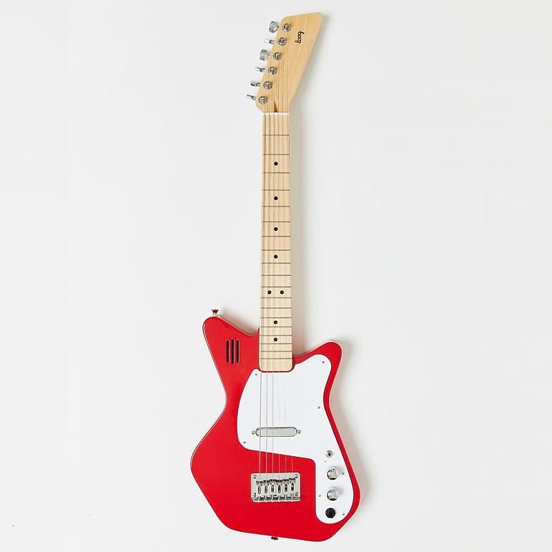Loog Pro Electric Vi Red 6 string Kids Guitar with built in Amp & Speaker image 1