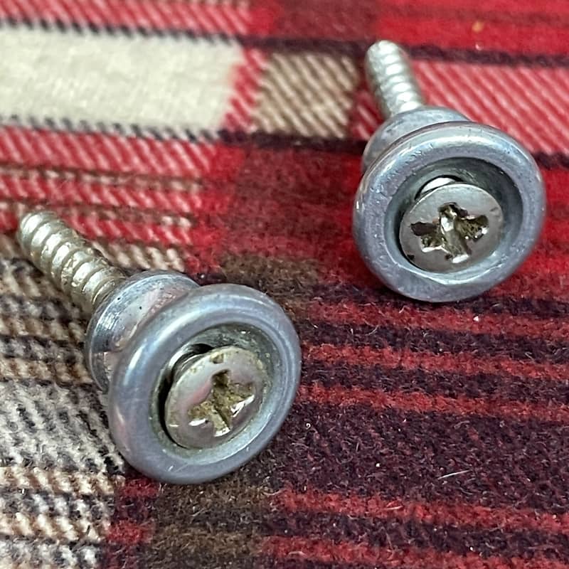 Vintage 1960s Gibson Guitar Strap ButtonsPins Nickel SG, Les Reverb