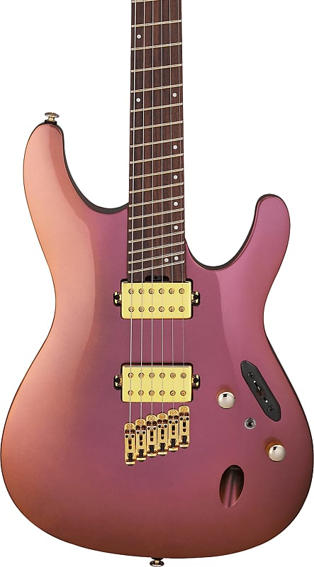 Ibanez SML721 S Axe Design Lab Multi-Scale Electric Guitar, Rose Gold  Chameleon