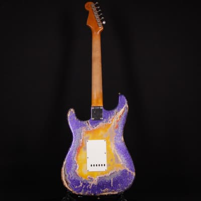 Fender Custom Shop 1962 Stratocaster Super Heavy Relic Dennis Galuszka Masterbuilt Brazilian Rosewood Purple Sparkle / 3 Color Sunburst 2024 (R135800) image 5