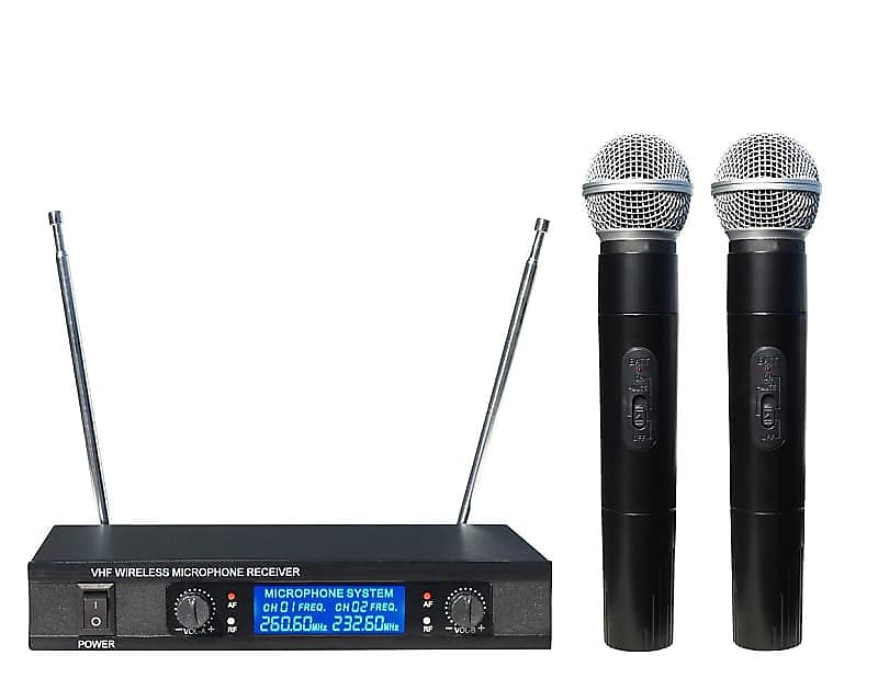 Wireless Microphone SHS Audio Dual Handheld VHF System Reverb Canada