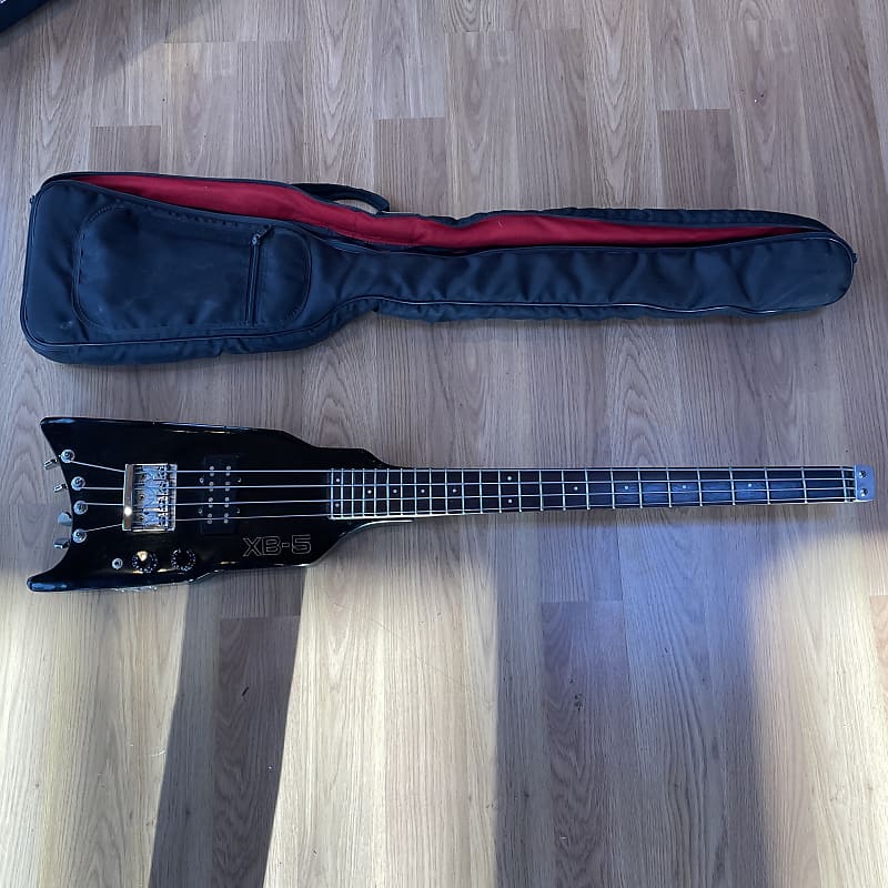 Vintage Kramer The Duke Headless Bass Guitar XB5 Black XB5 Reverb