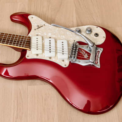 2004 Mosrite Eurorite 3 Pickup Non-Production Ventures-Style Guitar, Candy Apple Red w/ Case, Fillmore image 9