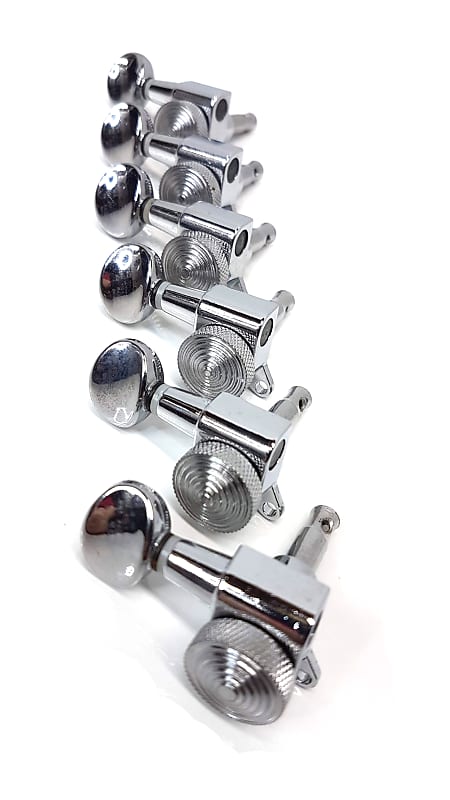 Brio Left Handed 6 In Line Guitar Locking Tuners Oval Chrome