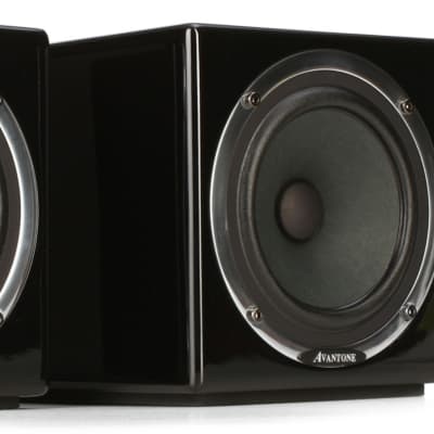 Avantone Pro Active MixCubes 5.25 inch Powered Studio Monitor Pair - Gloss Black  Bundle with IsoAcoustics ISO-130 Isolation Stand for Studio Monitors (Pair) image 1