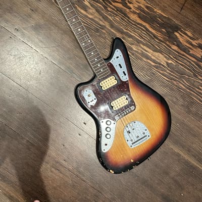 Fender Kurt Cobain Road Worn Jaguar Left-Handed converted to Right Handed 2010 - 3-Color Sunburst for sale