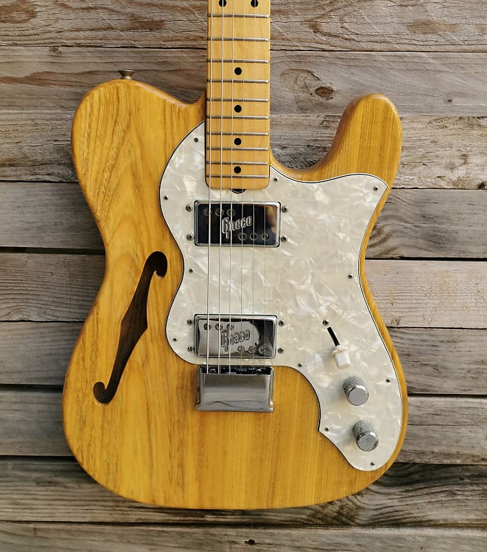 ギター AKATSUKI greco terecaster thinline 1973 Greco Thinline Telecaster Made in Japan - Natural