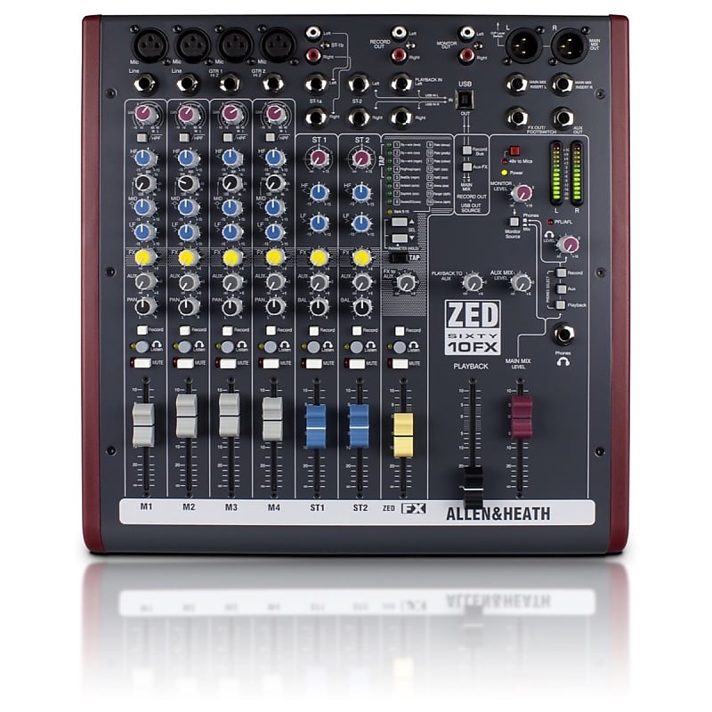 Allen and Heath ZED 60-10FX Compact Mixer, 10-Channel image 1