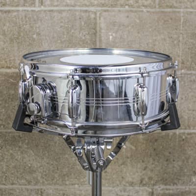 Slingerland 5" x 14" Late 60s Gene Krupa Sound King Chrome Over Brass Snare Drum image 2