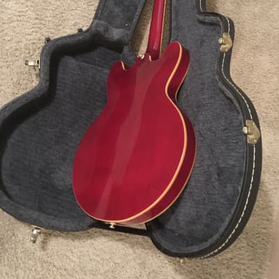 GTX Semi-hollow Copy of gibson es-335 electric Wine red with hard case in excellent condition image 12