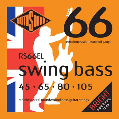 Rotosound RS66EL Swing Bass 66 Stainless Steel Bass Guitar Strings, Extra Long Scale (45-105) image 1