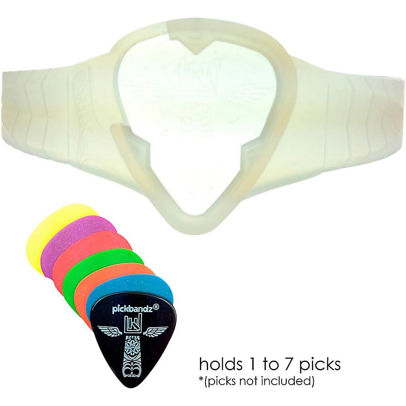 New Pickbandz PRO Wristband Guitar Pick Holder, Frosted Ice - Adult Medium/Large - Free Shipping image 1