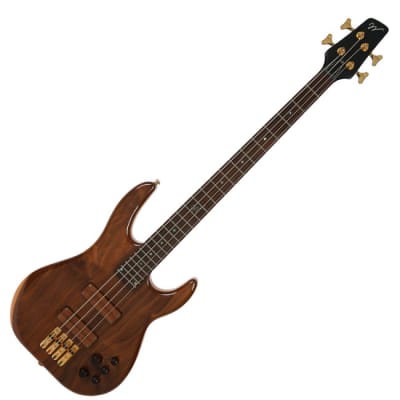 Wildwood WD-ZB4 4 String Electric Bass Walnut Top Alder Soapbar Gold Active Passive for sale