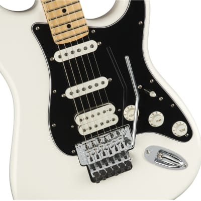 Fender Player Stratocaster Electric Guitar with Floyd Rose Maple FB, Polar White image 4
