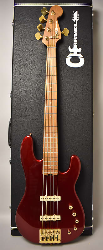 2022 Charvel Pro-Mod San Dimas 5-String Bass JJ V Candy Apple Red w/OHSC image 1