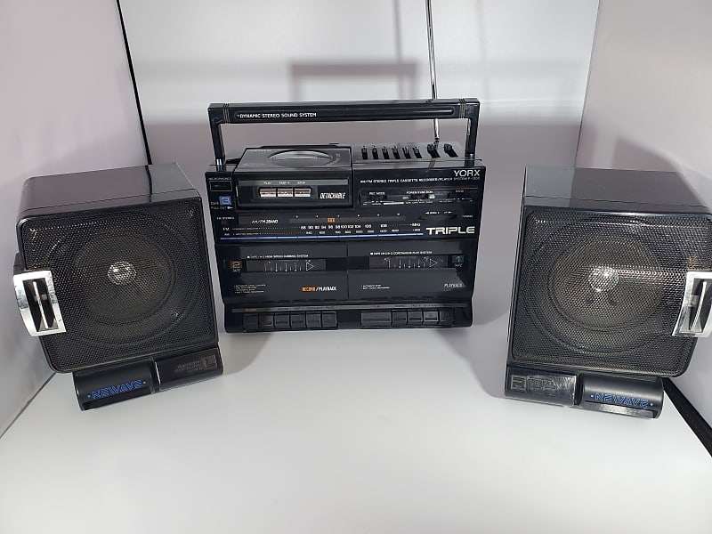 Vintage York P-1300 Triple Cassette Boombox Stereo System