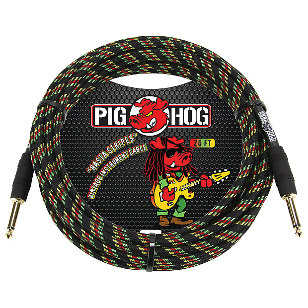 Pig Hog PCH20RA Vintage Series 1/4" TS Straight Instrument/Guitar Cable - 20' image 2
