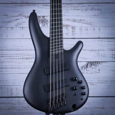Ibanez SRMS625EX Iron Label Electric Bass | 5 string | Black Flat for sale