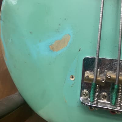 PartsCaster  Precision Bass Relic / Aged (P BASS) - Surf Green Nitro Finish & Seymour Duncan PU's image 4