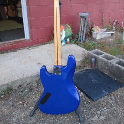 FENDER Squier Standard Jazz Electric Bass Guitar w/Blue matching h/s sold AS IS image 3
