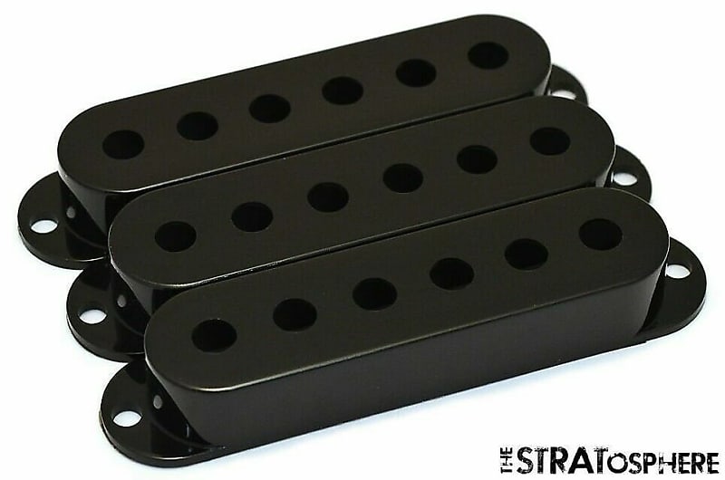 *NEW Black Stratocaster PICKUP COVER SET Covers Fender Strat | Reverb