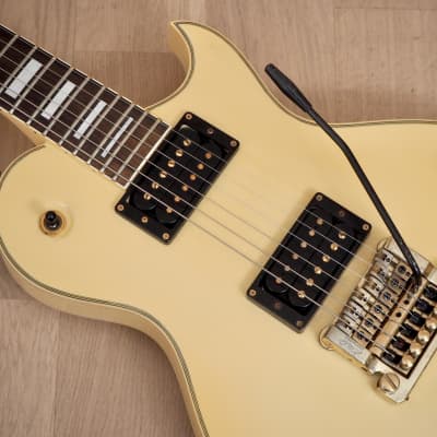1990 Aria Pro II PE-Deluxe KV Vintage Electric Guitar w/ Gold Kahler, Ivory, Japan image 7
