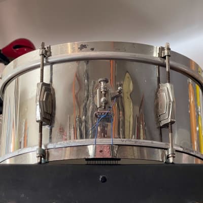 30's Ludwig & Ludwig 6.5 x 14  NOB Snare Drum Frankie Banali Nickel Over Brass image 13