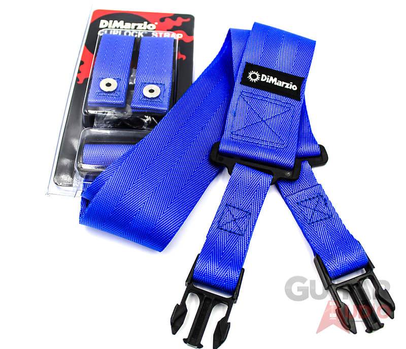 DiMarzio ClipLock Quick Release 2" Nylon Guitar Strap - BLUE, DD2200BL image 1