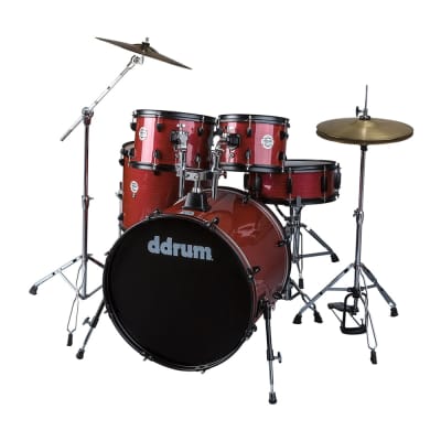 ddrum D2P-RPS D2P Series  Red Pinstripe  Drum Set with Cymbals and Hardware Pack image 3