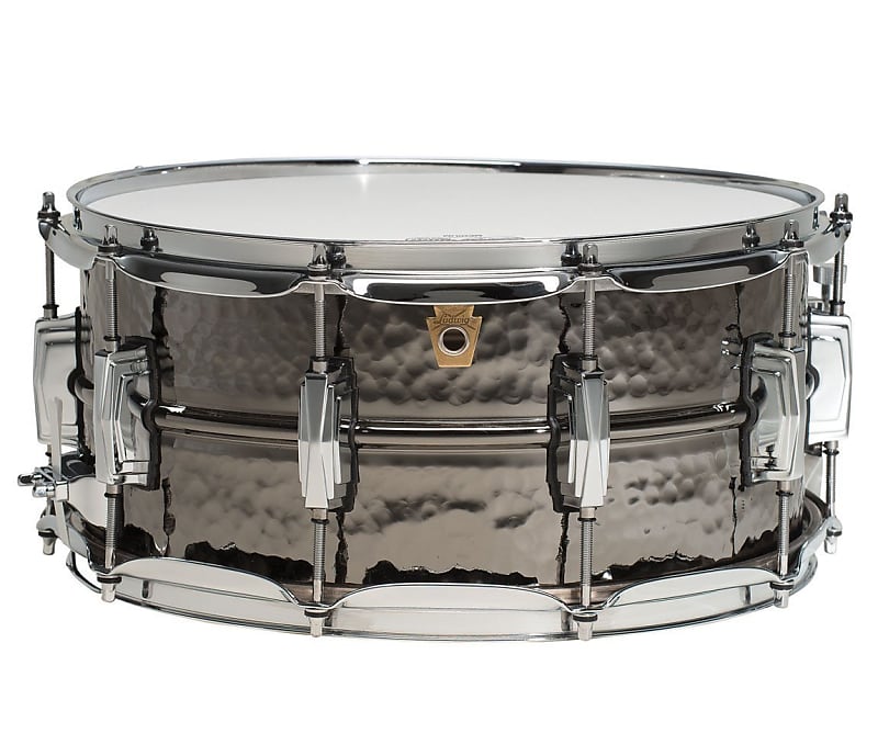 LUDWIG 14 X 6.5 LB417K HAMMERED BLACK BEAUTY SNARE DRUM, BRASS