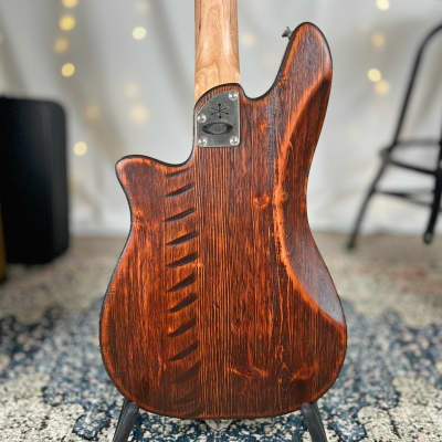 Offbeat Guitars "Roxie" 30" Short Scale Bass in Cinnamon on Pine, EMG Geezer Butler P Pickup, Gotoh Hardware image 3