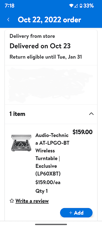 Audio-Technica AT-LPGO-BT Wireless Turntable 