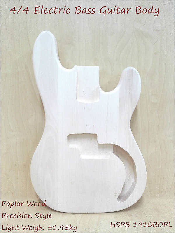 HSPB1910PLBO Solid Poplar Electric Bass Guitar Body, Reverb