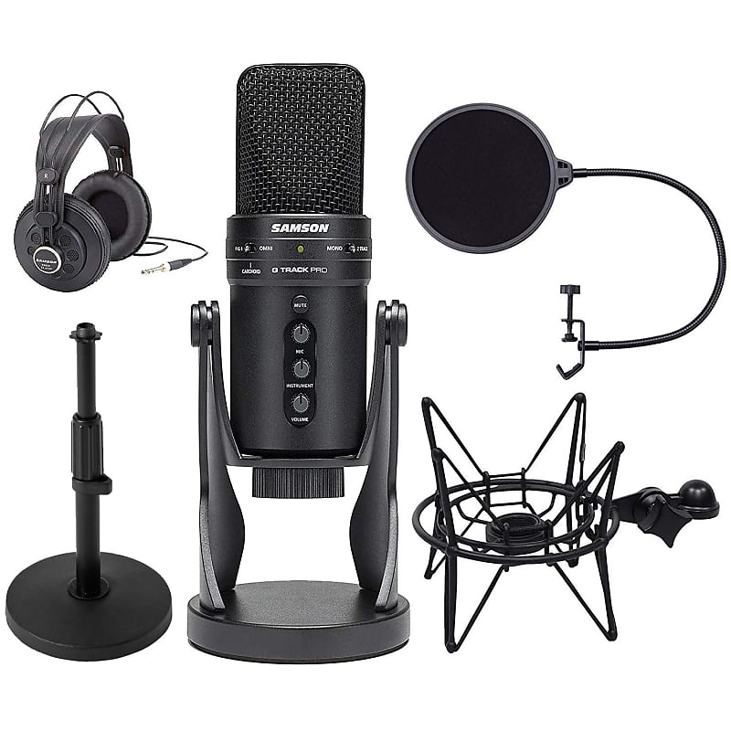 Samson G-Track Pro USB Mic with shock Mount & Cradle + Headphones