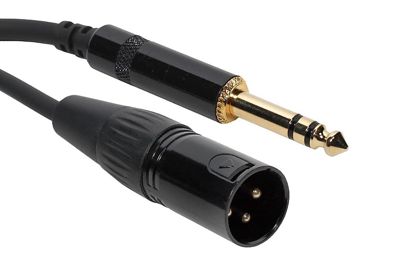 SuperFlex Gold SFP-110XMT XLR 3 pin Male to 1/4" TRS Male Stereo 10 ft Patch Adapter Cable image 1